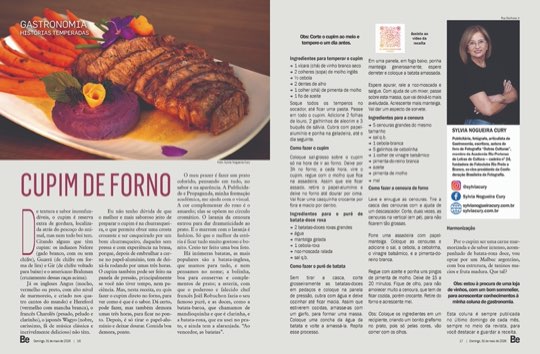 Página dupla da coluna Histórias Temperadas na revista Bem-Estar, com a receita de cupim de forno